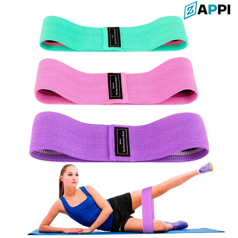 Kit 3 Faixas Elásticas Tecido Mini Band Zappi - Transforme Seu Treino em Casa!