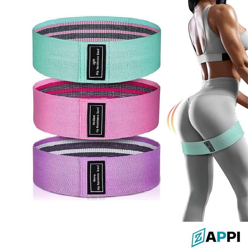 Kit 3 Faixas Elásticas Tecido Mini Band Zappi - Transforme Seu Treino em Casa!