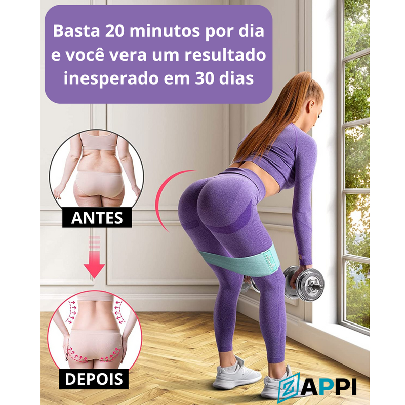 Kit 3 Faixas Elásticas Tecido Mini Band Zappi - Transforme Seu Treino em Casa!